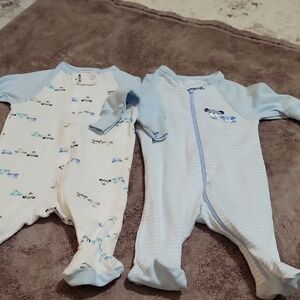 Wonder Nation Blue and White Baby Footies